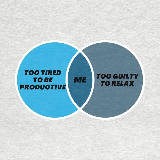 Me Venn Diagram Too tired to be productive too guilty too relax by Jean-Claude Venn-Diagram